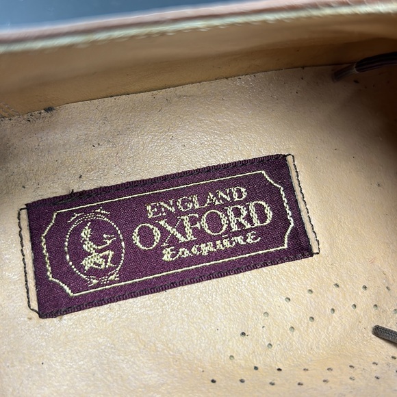 VINTAGE ESQUIRE ENGLAND OXFORD MENS SHOES SIZE 10 TAN - Picture 8 of 11